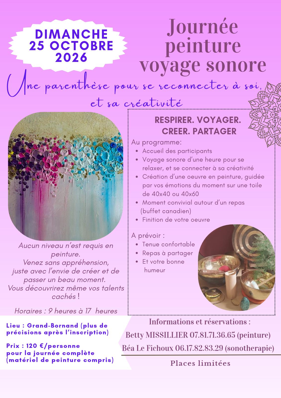 Journée Peinture & Voyage sonore – 25 octobre 2026